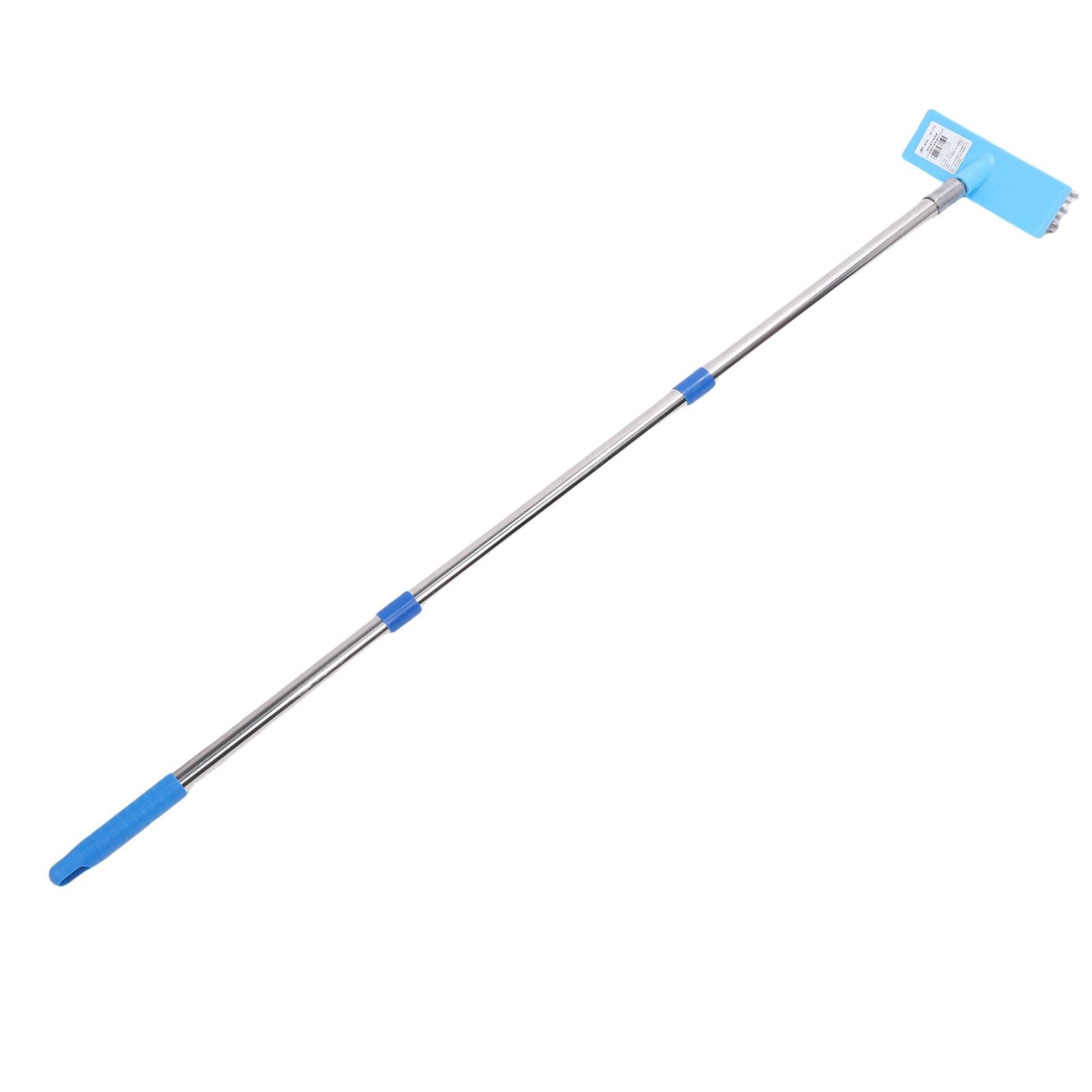 Bewinner Escoba de Alambre con Telescópico, Cepillo de Limpieza Duro de 20 Cm con Cabezal de Alambre de Acero para Eliminar Suciedad y Musgo, Ideal para Pisos Exteriores, Terrazas, Jardines y