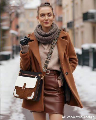 Image of large leather crossbody bags for women,Quilted crossbody purses | RFID Multi-Pocket Womens Crossbody Bag,Travel Purse with Pockets,Structured Cross Body Purse,Fits 10.9 inch iPad,Gift