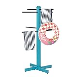 Display Riser Pool Towel Rack, HIPS Towel Holder with 4 Adjustable Bars, Freestanding Outdoors and Indoors Towel Bar for Pool, Hot Tub, Spa, Beach, Blue