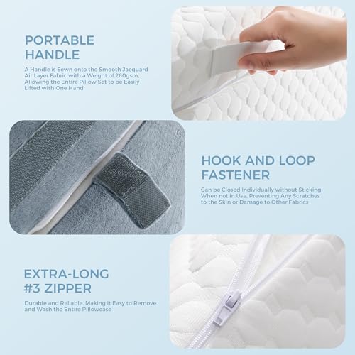 3-in-1 Orthopädisches Bett Keilkissen Set Verstellbar Memory-Schaum Faltendes Dreieckskissen zur Unterstützung von Beinen Knien, Schlafapnoe, Rückenschmerzen, Linderung von Sodbrennen, Schnarchen