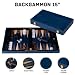 Engelhart-250554 – Backgammon Holz 15 Zoll (38 cm) Luxus Koffer Maserholz Walnuss-Inlay – Offen 48 × 38 cm – Braun/Weiße Steine – Würfel & Becher – Klassisches Brettspiel