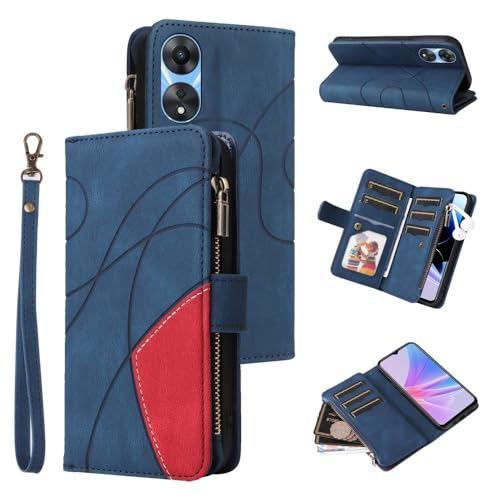 Housse Oppo A5 2020 en cuir bleu idéale pour voyager léger au quotidien