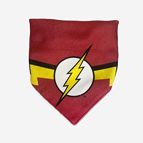 Image of That Dog In Tuxedo Dc The Flash Reversible Dog Bandana With Adjustable Dog Collar (Size Medium /Large)