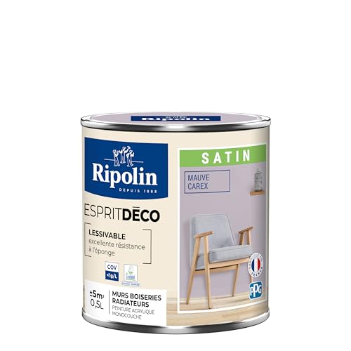 RIPOLIN - Peinture Intérieure Multi-Supports – Murs, Boiseries & Radiateurs – Ultra Couvrante – Lessivable – Application Facile – Ecolabel - Satin -...