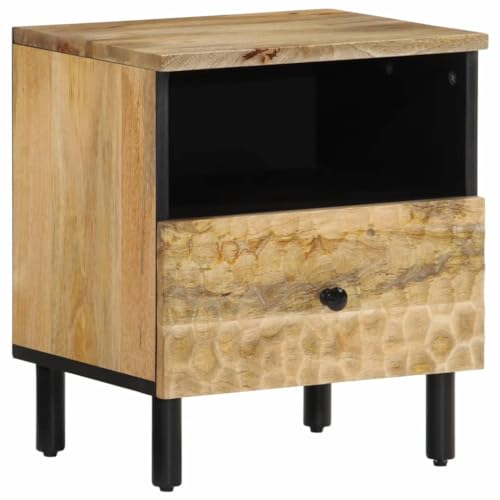 Xichuzi Mesita de Noche de Madera Maciza de Mango 40x33x46 cm, Mesillas De Noche Dormitorio, Mesa De Noche, Cabecero Y Mesitas, Mueble Recibidor Poco Fondo - 356897