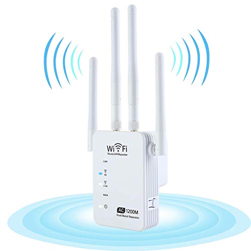 KuWFi 1200Mbps WiFi Booster Range Extender, Dual Band 2.4 & 5GHz Repetidor de sinal sem fio para cas