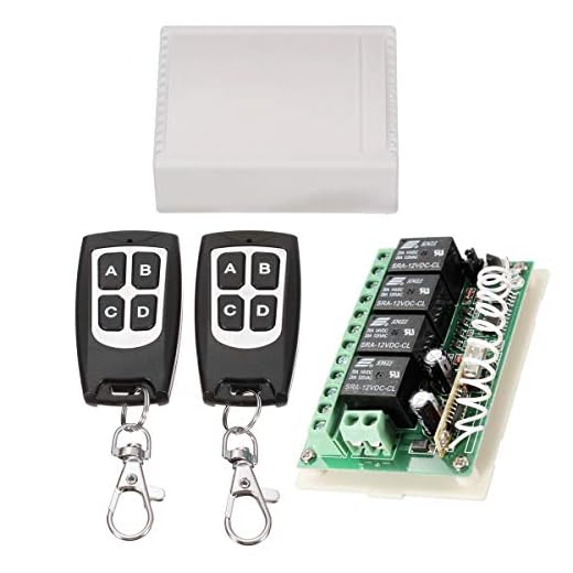 INSMA 433Mhz Wireless RF Switch Long Range DC 12V 4CH Channel Wireless Remote Control Switch, DC12V Relay Receiver Module, Transmitter Toggle Switch RF Relay (2 Transmitter & 1 Receiver)