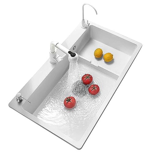 Évier de cuisine à une cuve en quartz pour simplifier vos repas de fête