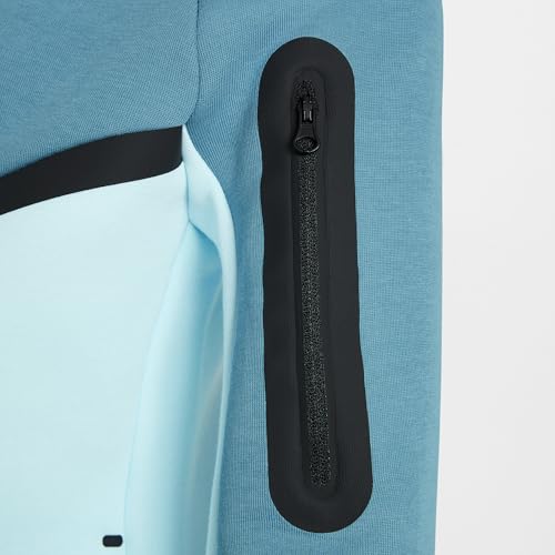 Nike Sportswear Tech Fleece Big Kids' Full-Zip Hoodie (HV5867-476, Glacier Blue/Smokey Blue/Black/Black)4