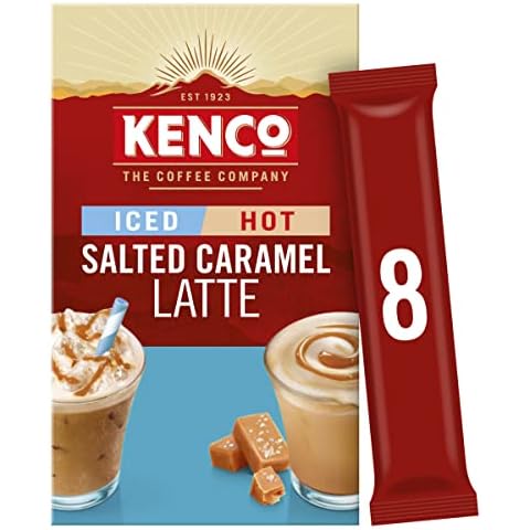 Kenco Iced Hot Salted Caramel Latte (Pack of 5, Total 40 Sachets) Cover