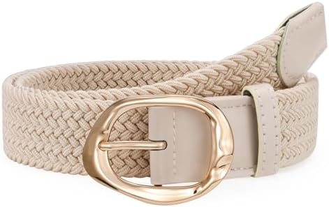 JASGOOD Braided Elastic Belt for Women Stretchy Woven Golf Belt C...