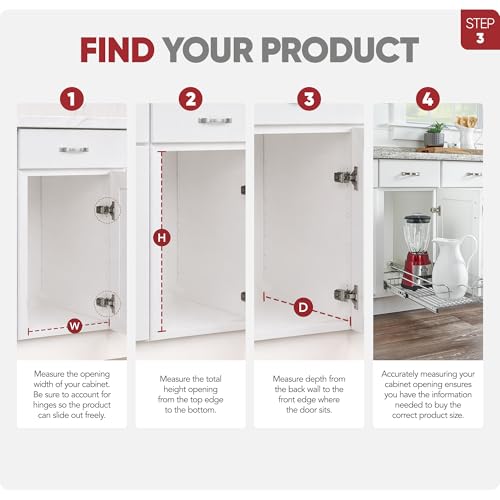 Image of Rev-A-Shelf Pullout Organizer for Cabinets, Min Opening Width of 11.5 inch