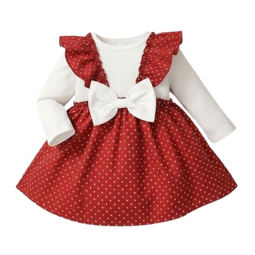 Image of A.T.U.N. (ALL THINGS UBER NICE) Baby Girls Poly Silk Frock with Bow Straps & Ruffle Sleeves | Stylish Printed Winter Dress for Kids | Cute Long Sleeve Party Frock