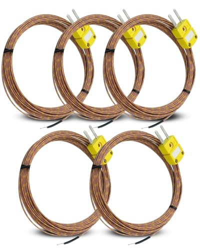 Capteur de température thermocouple K lot de 5 avec câble de 3m pour mesures de -50 à 482 °C