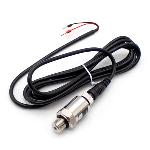 iDili IP68 Pressure Transducer Cable Pressure Transmitter Water Gas Hydraulic Sensor 4-20mA, G1/4, PT-506 (0-10 Bar, Straight Head)