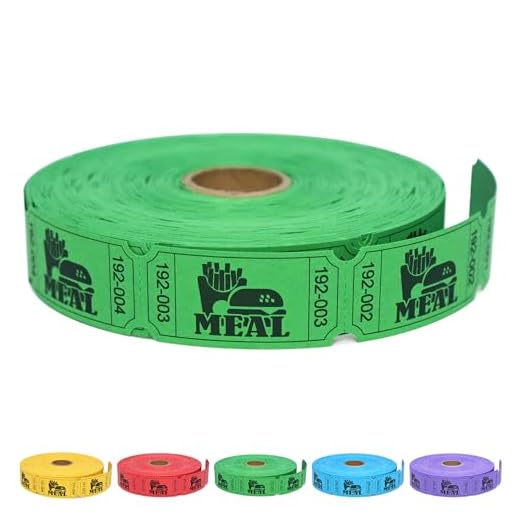 ESSENTIAL 1000 Raffle Tickets Rolls, Meal Tickets Single Roll for Events, Leisure, Movie Watching, Entertainment, Class Reward & Prizes - 5 Color Selection (Green)