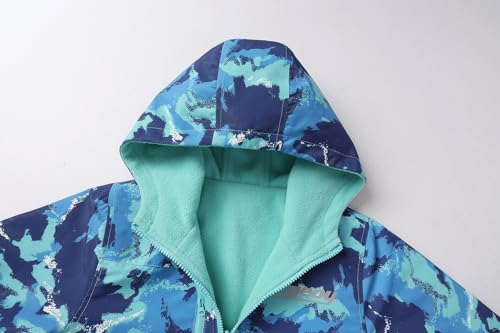 Image of MGEOY Kids Rain Jacket, Waterproof Lightweight Hooded Windbreaker for Boys Girls 4-14Y