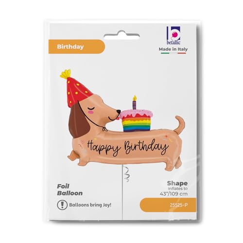 Shape Folienballon 'Happy Birthday' Hund | 109 cm