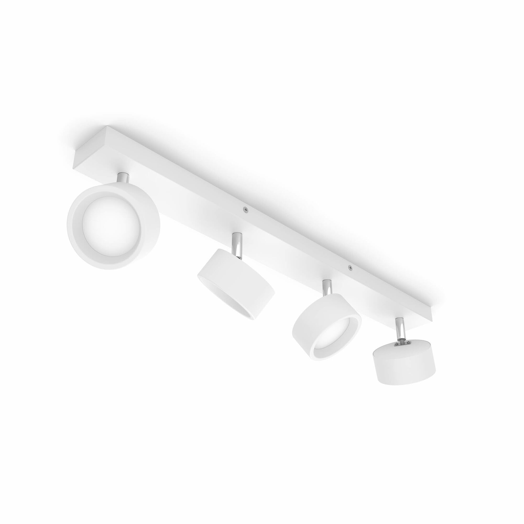 Philips Barra de Iluminación Bracia, con 4 Focos, 5.5W, 550 lm Luz Blanca Cálida 2700k, Blanco