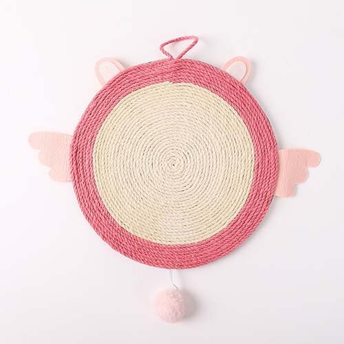 Cat Scratcher Mat, Natural Sisal Angel Shape Cat Scratch Mats, Anti-Slip Cat Scratching Pads Toy for Indoor Cats, Horizontal Floor Cat Scratching Pads Rug