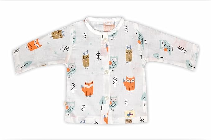 Image of Organic Cotton Muslin Full-Sleeve Jhabla Set for Newborn Boys & Girls Comfortable Baby Clothes - Pack of 4