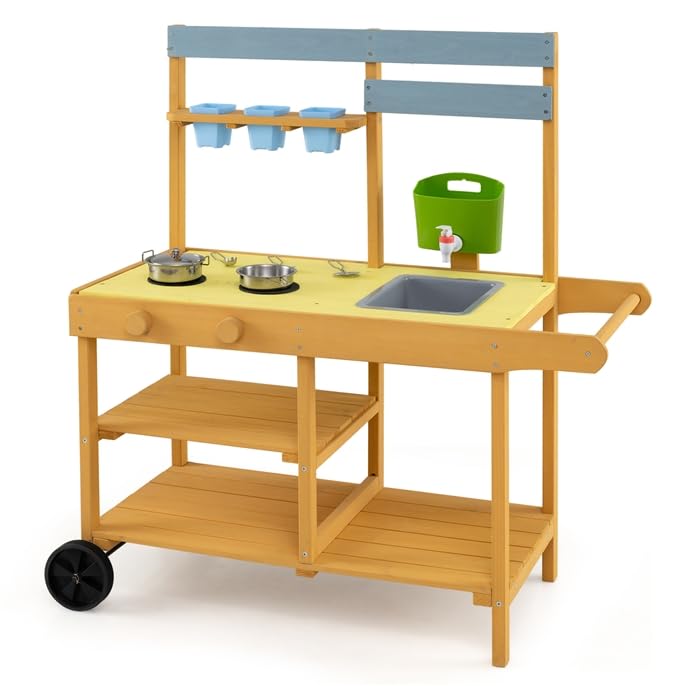 Cocina de juguete de barro de madera abeto infantil juguete exterior