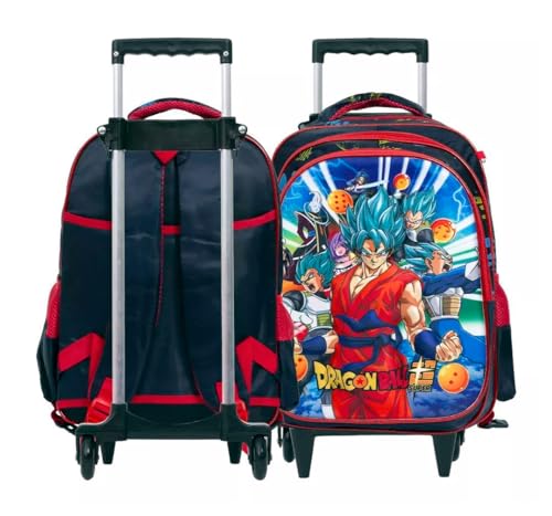 Kit Mochila Infantil com Rodinhas Anime + Lancheira Térmica + Estojo Escolar