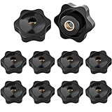 Cuixia 10 Pcs M6 Nuts, M6 Wing Nut, Plastic Nuts and Bolts, Star Clamping Nut, Thumb Screws Replacement for Machines and Furniture, Machinery Tools, Fitness Equipment