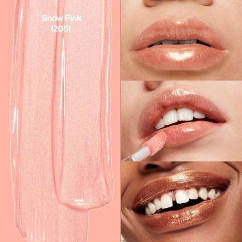 Image of Revlon Super Lustrous The Gloss, Non-Sticky, High Shine Glossy Finish, Lightweight Moisture Enriched With Agave, Moringa Oil Capuacu Butter - Snow Pink(205), 3.8ml (Pack of 2)