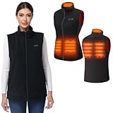 SuCean Fleece Heated Vest Women, Heated Gilet Women, Heated Vest with Power Bank, Lightweight and Small 10,000mAh battery pack, 5 Strategically Enlarged Heating Panels, Up to 8 Hours of Warmth-S