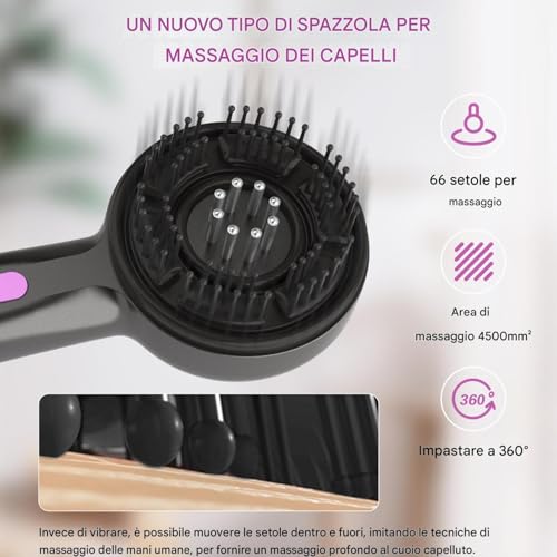 Peigne de massage diffuseur d'huile capillaire avec brosse à tête vibrante multifonction