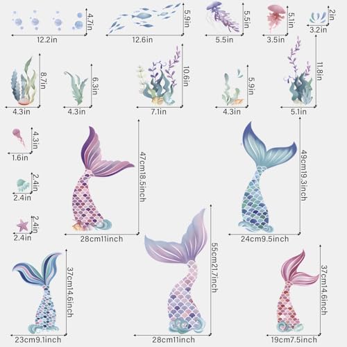 Vinilo decorativo cola de sirena para habitación infantil miniatura 4