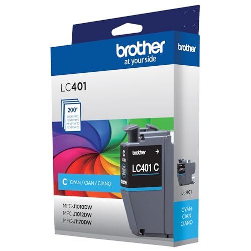 Image of Brother Genuine LC401C Standard-Yield Cyan Ink Cartridge