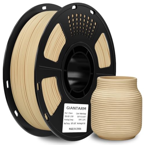 GIANTARM Matte PLA Filament, 1.75 mm Filament for 3D Printers, 1 kg Spool Matte Beige
