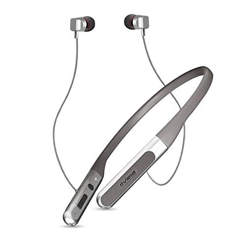Riviera RNB-07 Bluetooth Earphones 50 Hours Music Playtime in-Ear Wireless Headphones with Mic & Deep Bass (BIS Approved) – Silver