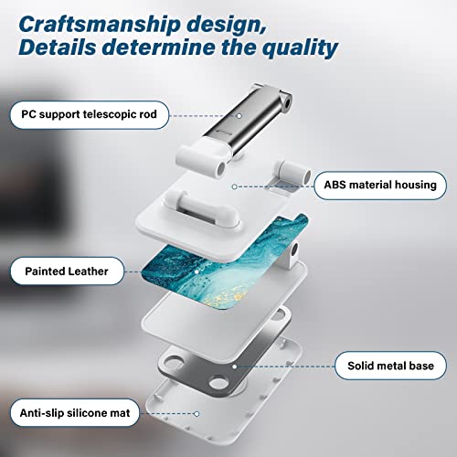 Image of Foldable Phone Stand for Desk, Adjustable Angle of View, Suitable for iPhone, Samsung and Other Smart Phones, Blue Ocean