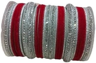 CELESTE Traditional Indain Bangle Set, Royal Heritage Indian Bangle SetBridesmaid Gift Exquisite Bridal Bangles Set (Red, 2.6(medium))