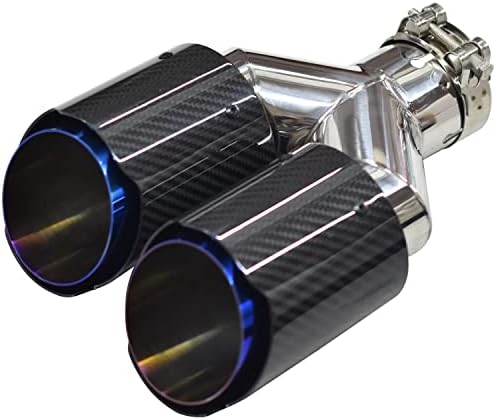 Universal Blue - Matte Black Carbon Fiber Exhaust Tip 2.5" In To Dual 3