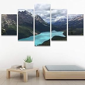SIGNWIN 5 Panel Canvas Wall Art Calming Waters...