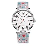 Top 10 Picks for the Best Watch for Nurse Professionals 11 BOFAN Nurse Watch for Medical Professionals,Students,Doctors with Easy to Read Dial,Second Hand and 24 Hour,Soft Gray Print Silicone Band,Water Resistant