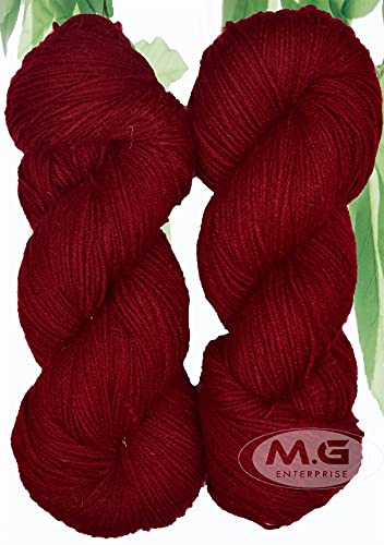 Image of M.G ENTERPRISE Brilon Mehroon (300 gm) Wool Hank Hand Knitting Wool /Art Craft Soft Fingering Crochet Hook Yarn, Needle Knitting Yarn Thread dye KC