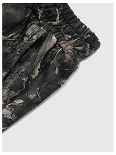 Men's Camo Wide Leg Baggy Pants Drawstring Waist Outdoor Hunting Long Trousers Streetwear4