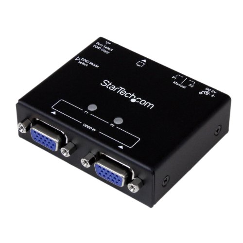 StarTech.com 2-Port VGA Auto Switch Box with Priority Switching and EDID Copy - 2x1 Dual Port Monitor VGA Switch 1920x1200 (ST122VGA)