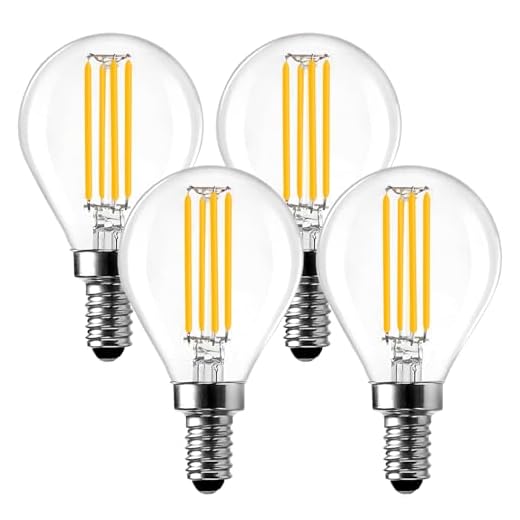 LangPlus+ LED Glühbirne E14, 6W LED Filament Glühlampen Dimmbar, Warmweiß 2700K Leuchtmittel, 60 Watt Lampen Ersetzt, Golfball G45 Tropfenform Birne, 220-240V Mini Globe Energiesparlampe, 4 Stück