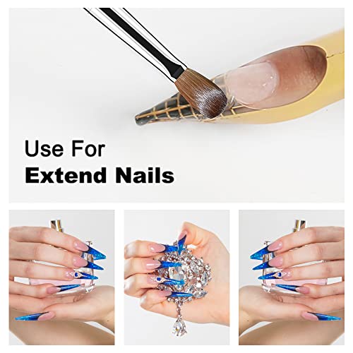 Golden Maple Acrylic Nail Brush 100% Pure Kolinsky Hair Size 8,Oval Crimped Pressed Shaped Acrylic Nail Brushes,Blue Wood Handle Acrylic Powder Brush Set Professional Manicure For Diy Home Salon #TOP4