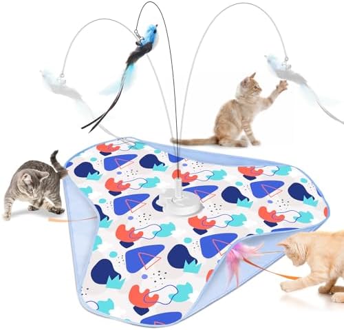 Interactive Cat Toys, Hide-and-Seek Automatic Cat Toy, Rechargeable Three-in-One Suitable for Kitten Toys to Interact and Play Automatically, with A Bird-Shaped Cat Toys for Indoor Cats