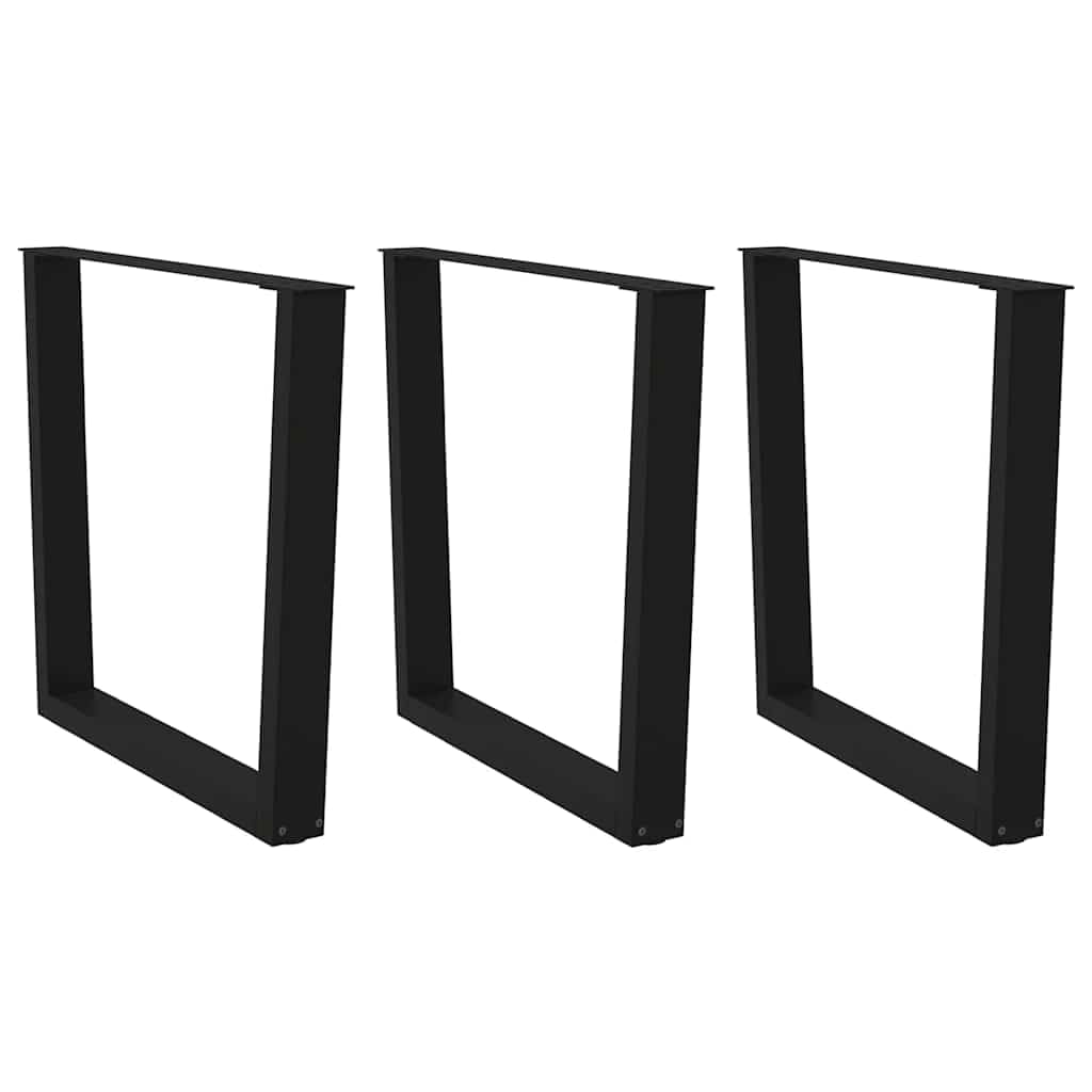 Pieds de table à manger en V acier noir lot de 3 pour bureau design réglable