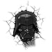 3DLIGHTFX 3D Light FX Lampada LED Star Wars Ep7 Darth Vader Face con Timer, Bianco/Nero, 27 x 14.5 x 32 cm