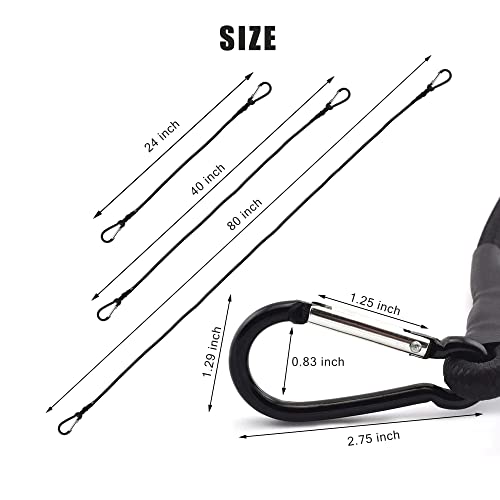 Moladri 24 Inch Bungee Cords With Carabiner Hook, Black Short Heavy Duty Elastic Tie Downs Straps, Extra Strong Lastic Rope With Length Metal Buckle For Outdoor, Camping, Luggage, Bike Rack (6 Pack) #TOP3