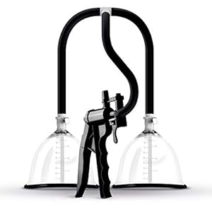 Premium borstpomp voor grotere borsten, 2 buszuigschalen met zuignap en handpomp, zuignap voor vergroting van kleine borsten